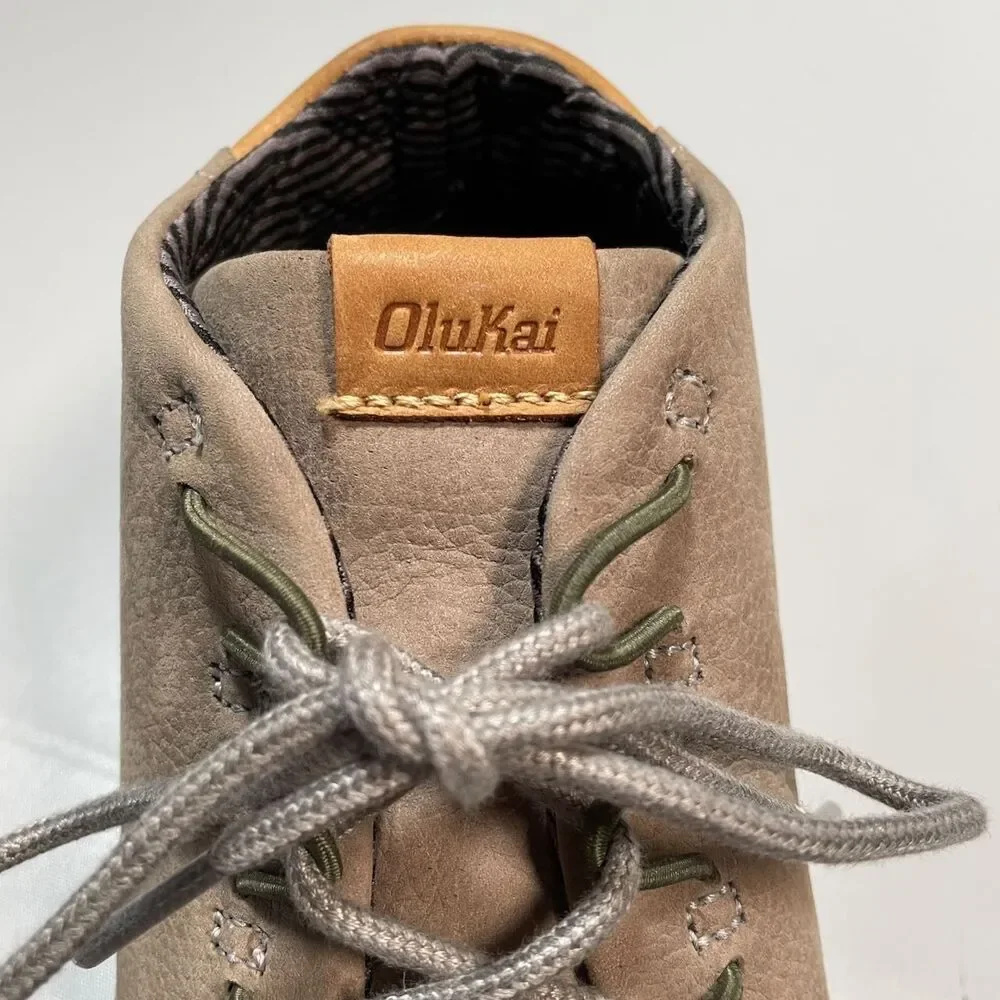 Olukai Nana Hele Wai‘apo Chukka Boots Beige Sneakers Sheep Fur Men’s Size 9